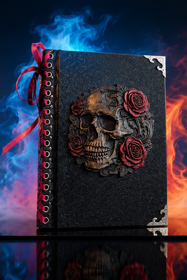 Bone & Blossom Skull Journal