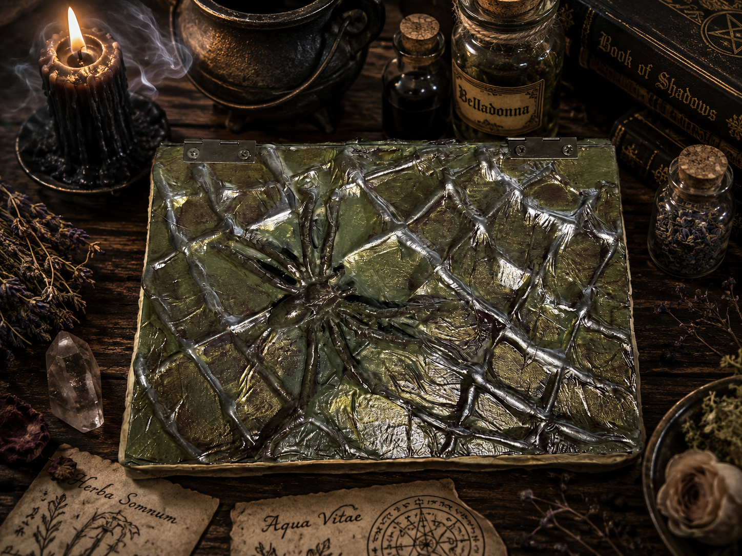 Handmade Spider Grimoire Journal